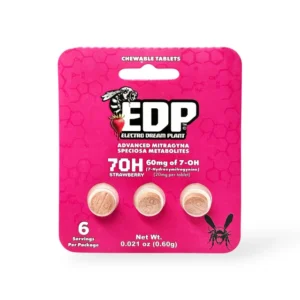 EDP 7OH 7-hydroxymitragynine Kratom Extract Tablets Strawberry 20mg Per Tablet