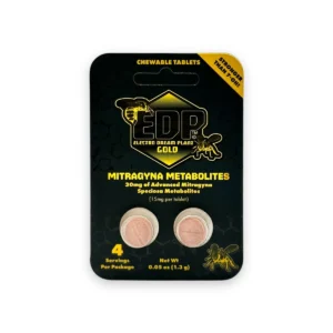 EDP Gold 15mg Mitragyna Metabolites Pseudo + Kratom Extract Tablets 2ct